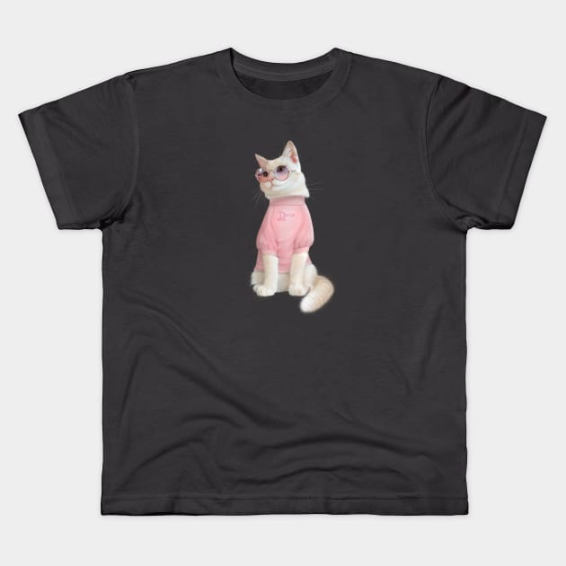 Lady Cat Kids T-Shirt by Darina_Dell